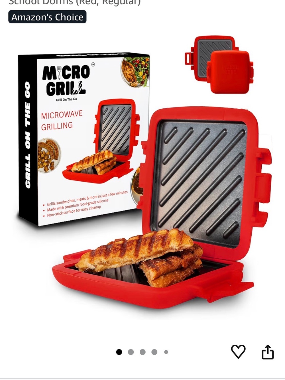 Micro Grill- Grill on the Go Microwave Panini Maker in Red
